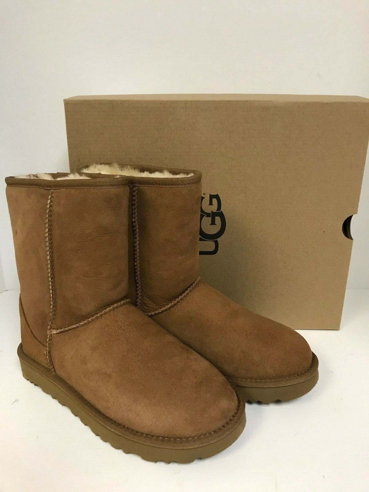 UGG Women's Classic Short II Chestnut Suede Boots | eBay