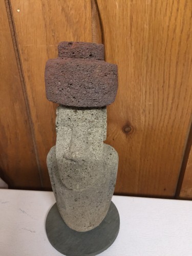 Vintage Stone Carved Easter Island Polynesian Tiki Stone Carving Figure