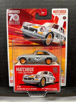 1/64 MATCHBOX 70 YEARS SPECIAL EDITION #08 1971 MGB GT COUPE #70 RACE CAR GRAY