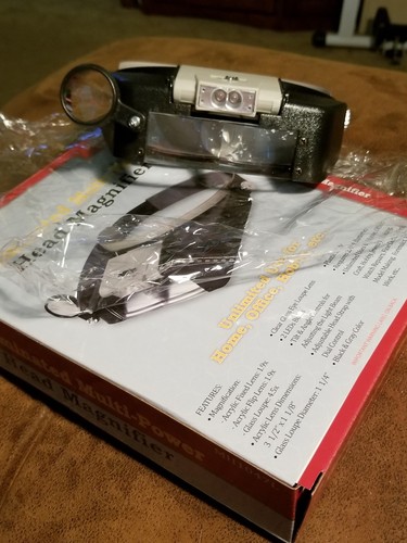 Jewelers Head Headband LED Magnifier Magnifying Glasses Light Visor Loupe NEW