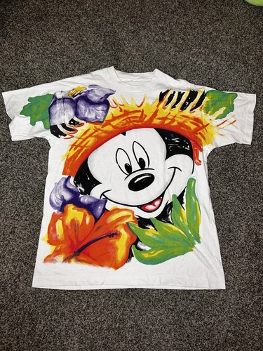 Vintage 80's Mickey Mouse Big Face TEEＸＬ RARE Vintage Mickey Mouse Big Face Disney Shirt Single