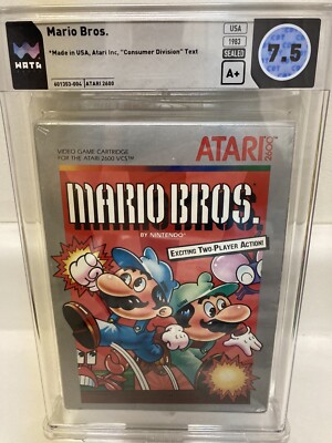 MARIO BROS.Atari 2600 Rare First Print WATA 7.5 A+ SEALED Box,vga Nintendo NES