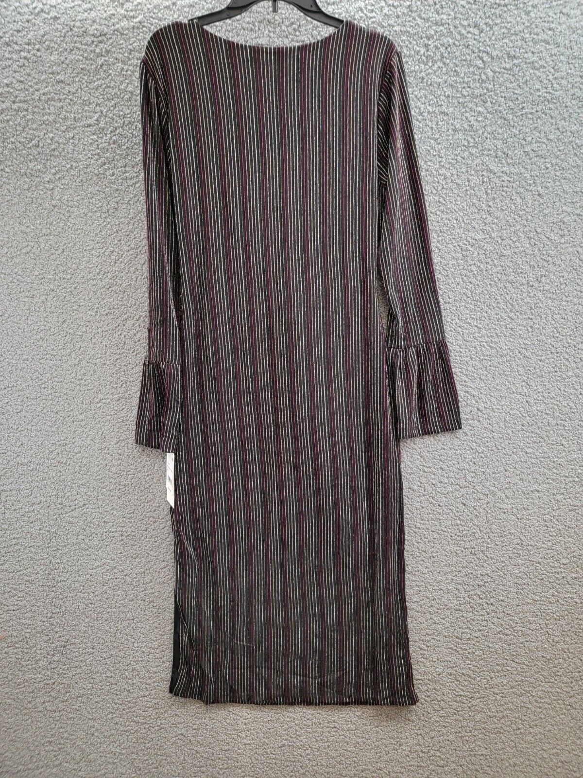 French Connection Paula Keyhole Midi Dress Women's XL Blackout Multi Round Neck - Picture 10 of 16
