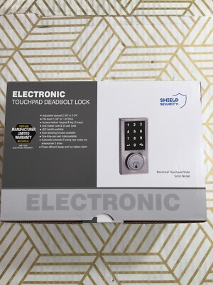 Electronic KeyPad Deadbolt Lock Satin Nickel By Shield Security  *NEW*