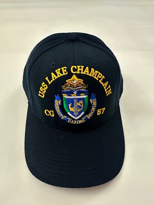 New The Corps USS Lake Champlain CG 57 Logo Blue Baseball Cap Hat One Size