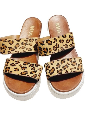 【She is Miae】[美愛 1970] Leopard muffler MIA Leopard Print Slip-in Thick Sole Lex-1 Leather Upper