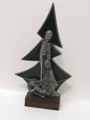 Figure monk series Peltro in tin with green felt on the ground