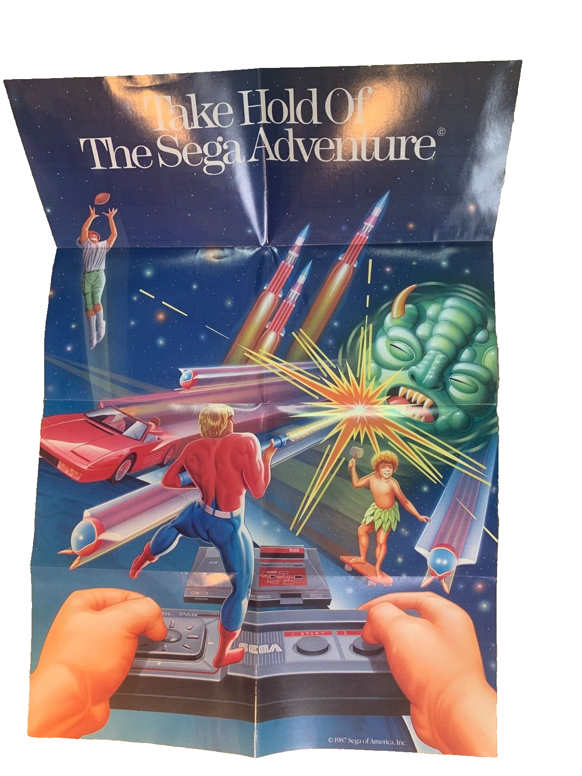 1987 SEGA Take Hold of the SEGA Adventure Master System Insert Promo Poster