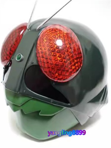 Pre-owned Handmade 1:1 Wearable Kamen Rider Cosplay Helmet Resin Led Model Masked Rider Collect Toy In As Shown