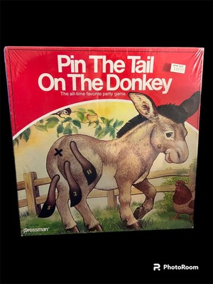 Vtg 1986 PRESSMAN  Pin The Tail On The Donkey  Party Game Sealed Birthday USA