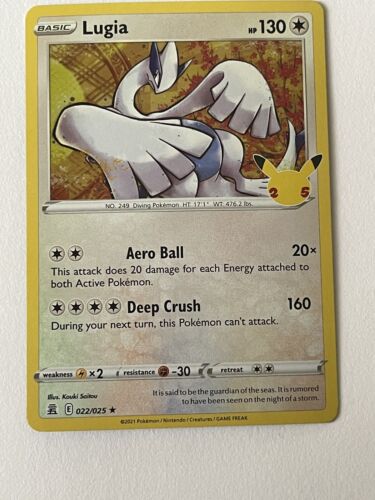 Holo Rare Lugia 022/025 Celebrations 25th Anniversary Holo Rare Lugia 022/025 Celebrations 25th Anniversary