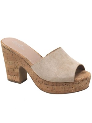CHARLES BY CHARLES DAVID Женские бежевые босоножки без застежки на блочном каблуке длиной 6,5 М