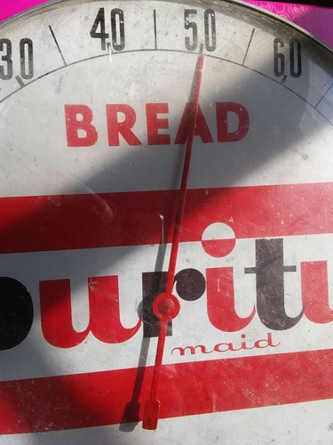 Vintage Purity Maid Bread Cakes Advertising Thermometer Chicago IL.