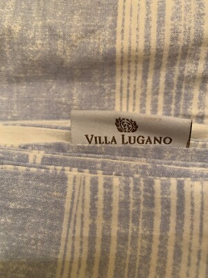 Villa Lugano ONE Euro Sham Boathouse Stripe Chambray Blue White Stripe  Nautical
