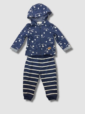 $68 Mayoral Newborn Baby Boy's Blue Jogging Suit Set Size 6-9M