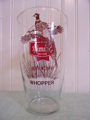 Schmidt Whopper Beer Glass, Big 32 oz Glass, Pheasent on Glass