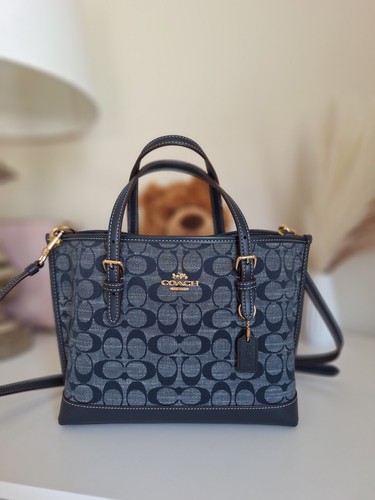 NWT Coach Mollie Tote 25 In Signature Chambray CH228 | eBay