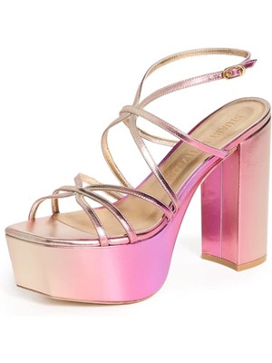 Женские розовые босоножки на платформе STUART WEITZMAN с открытым каблуком 9 B