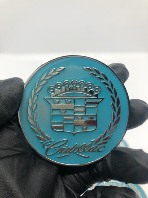 Zenith Cadillac Bottom Script 2.25 Metal Chip Emblem In Chrome or Gold Set of 4