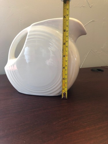 Fiesta Fiestaware white disk pitcher 7in