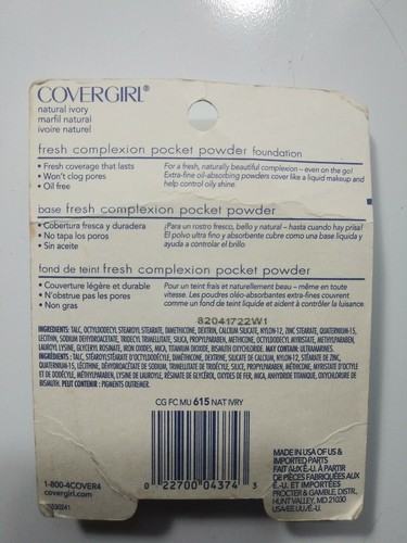*NEW* CoverGirl Fresh Complexion Pocket Powder Foundation 615 Natural Ivory