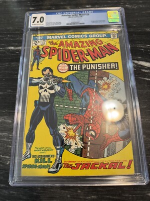 AMAZING SPIDER-MAN #129 CGC 7.0 1ST APP  PUNISHER KEY ISSUE, WP! VINTAGE 1974!