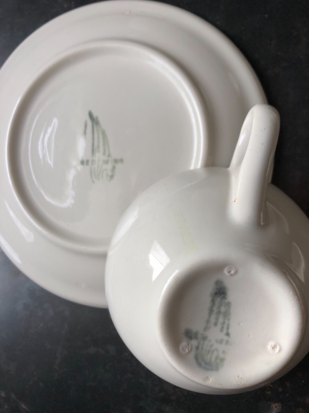 4 Antique Red Wing cup and saucers GREAT find!