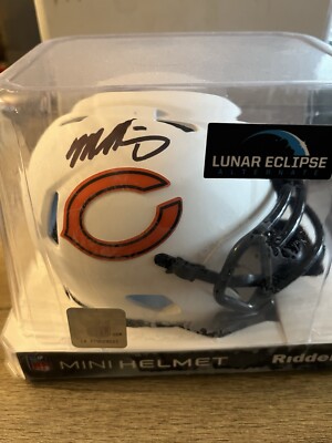 Mike Singletary Signed Chicago Bears Lunar Eclipse Mini Helmet Beckett COA