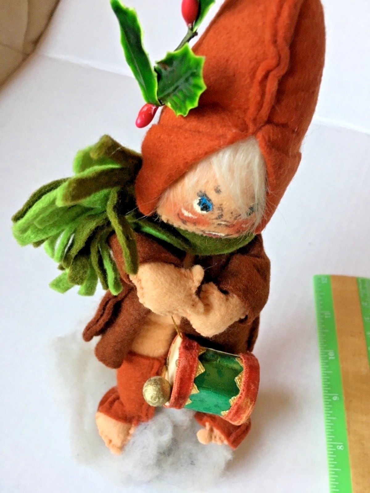 Vintage Annalee Felt Large Christmas Drummer Man Doll 9” SKU 035-50