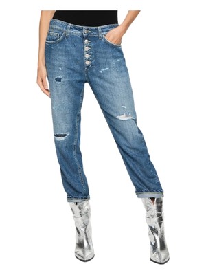 Pre-owned Dondup Woman Jeans Gamba Dritta Denim 17611 In Blue
