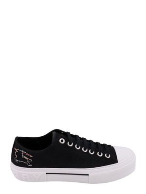 Pre-owned Burberry Monochrome Sneaker With Drawing Detail At The Back In Cotton Man In Black