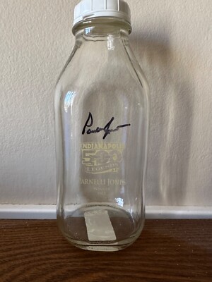 Parnelli Jones 1963 Autographed Indy 500 Winning  Milk Bottle New With Cap RARE