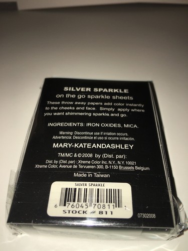 Mary Kate and Ashley SILVER SPARKLE On The Go Glamour Sheets, 50/Pack, Lot #D85