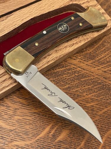 VTG BUCK SIGNED CHUCK BUCK 110 KNIFE NEVER USED IN CASE LMT VTG BUCK SIGNED CHUCK BUCK 110 KNIFE NEVER USED IN CASE LMT