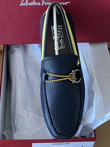 Leather Blue Marine Drivers Loafer Size 