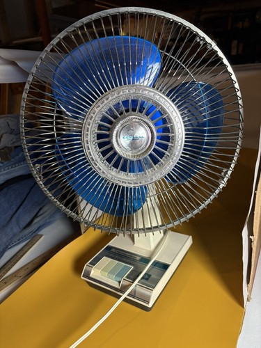 GENERAL oscillating fan 青 Vintage General De Luxe 12” Blue Blade Oscillating Fan 3