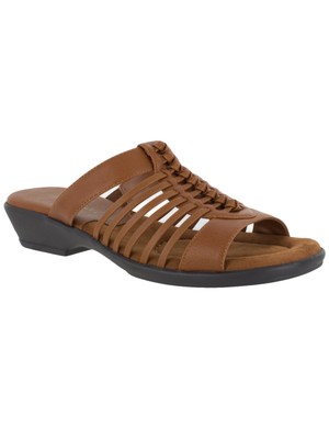 

EASY STREET Женские коричневые шлепанцы Nola с квадратным носком на блочном каблуке, Коричневый, NOLA