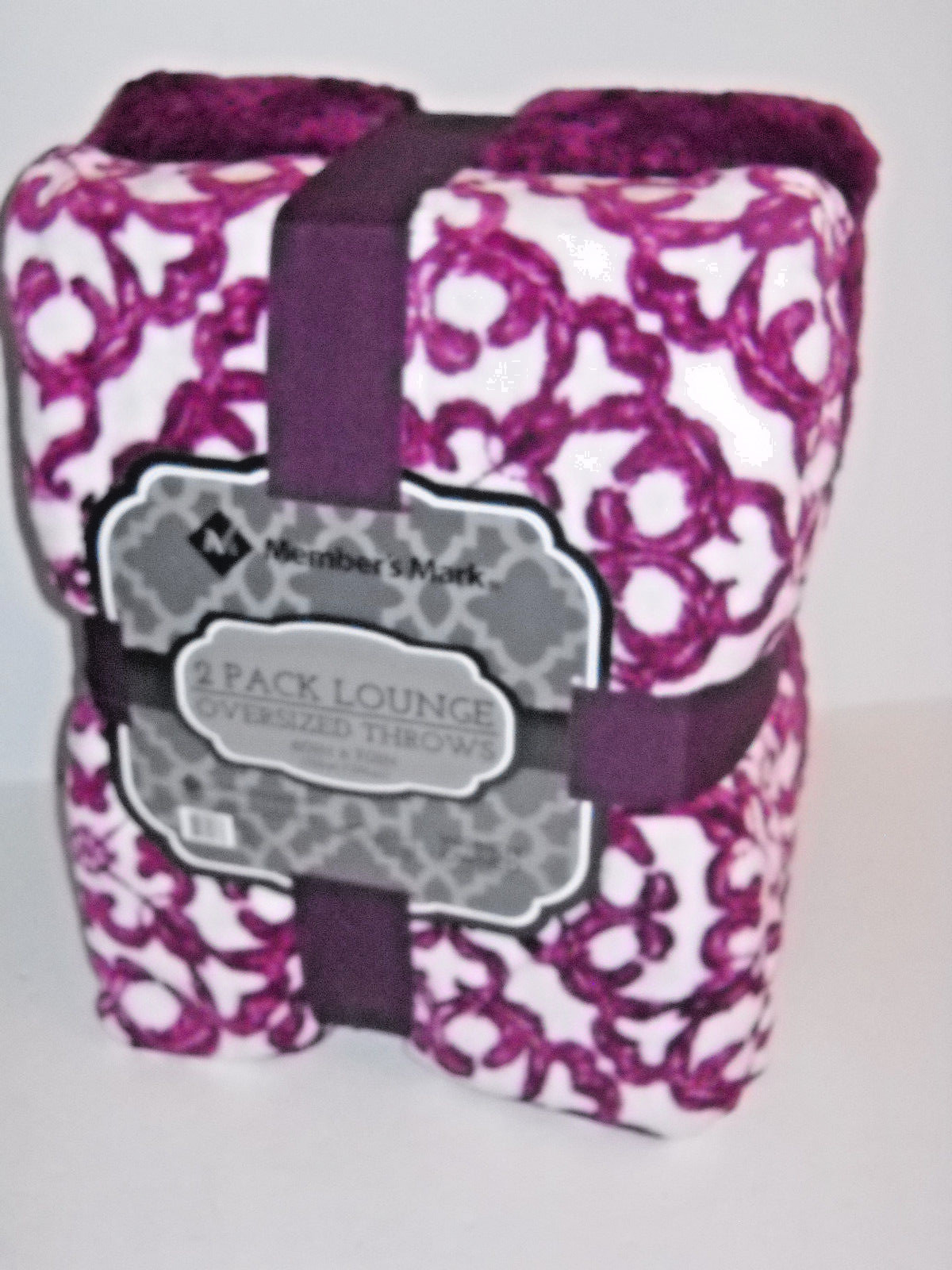 NEW 2 Pack Purple Velvet Plush Lounge Oversized Throws 60in x 70in