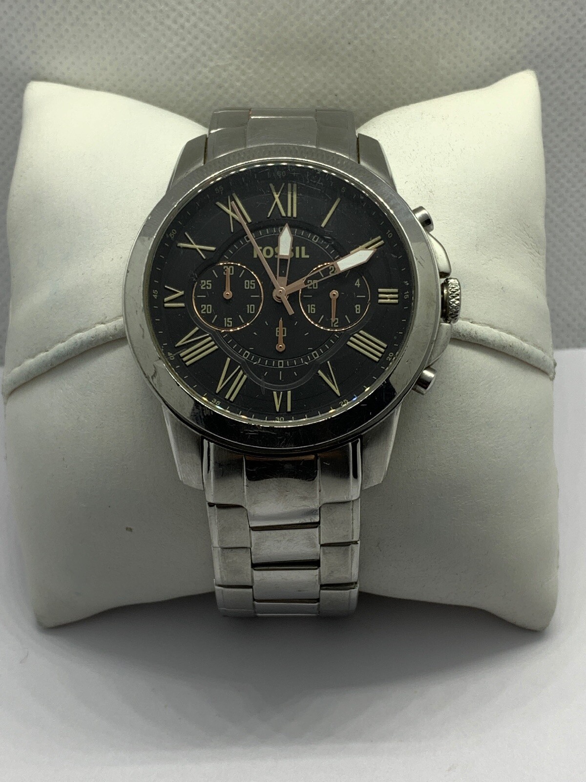Fossil FS4812 Men's Stainless Steel Analog Black Dial Quartz