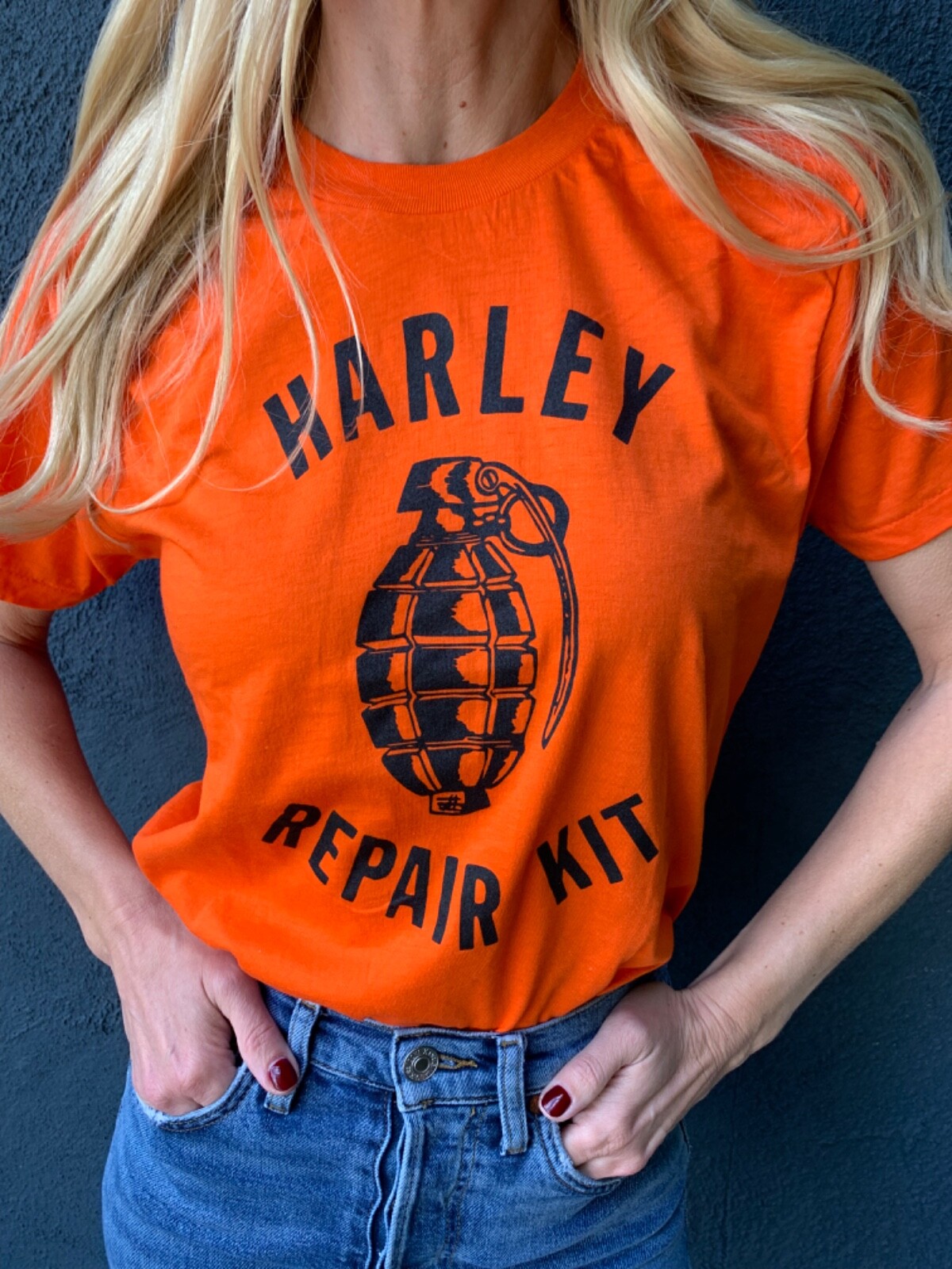 80s VINTAGE HARLEY DAVIDSON REPAIR KIT T-SHIRT SZ S HONDA