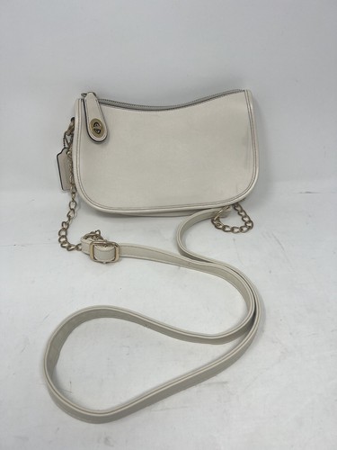 COACH シルバー シーケンス パーティーバッグ COACH Swinger Bag H2048 C0638 Cream Leather Shoulder Bag