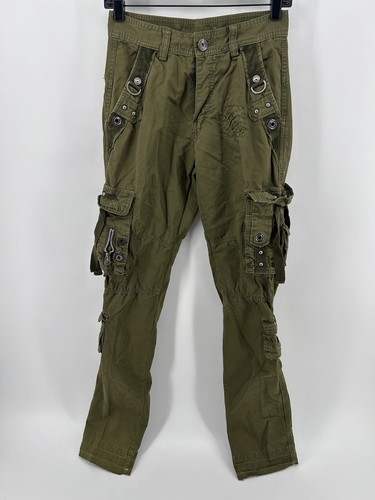 Japanese Junye Jeans Cargo Tactical Y2K Olive Green Pants