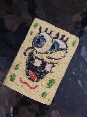 ILLUSTRATOR of SPONGE BOB SQUARE PANTS DAVE AIKINS  Original Art on a Sponge