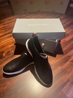 Rockport Women's Total Motion Sport High Slip-On Black Leather CI4465 New in Box