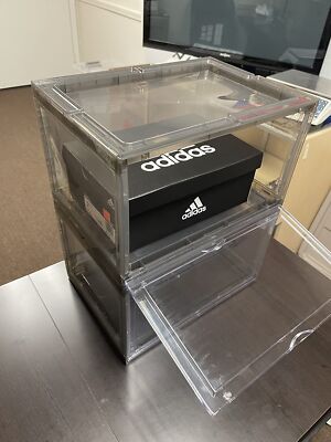 2pcs Clear Plastic Shoe Box Stackable Sneaker Storage Container Organizer Thick