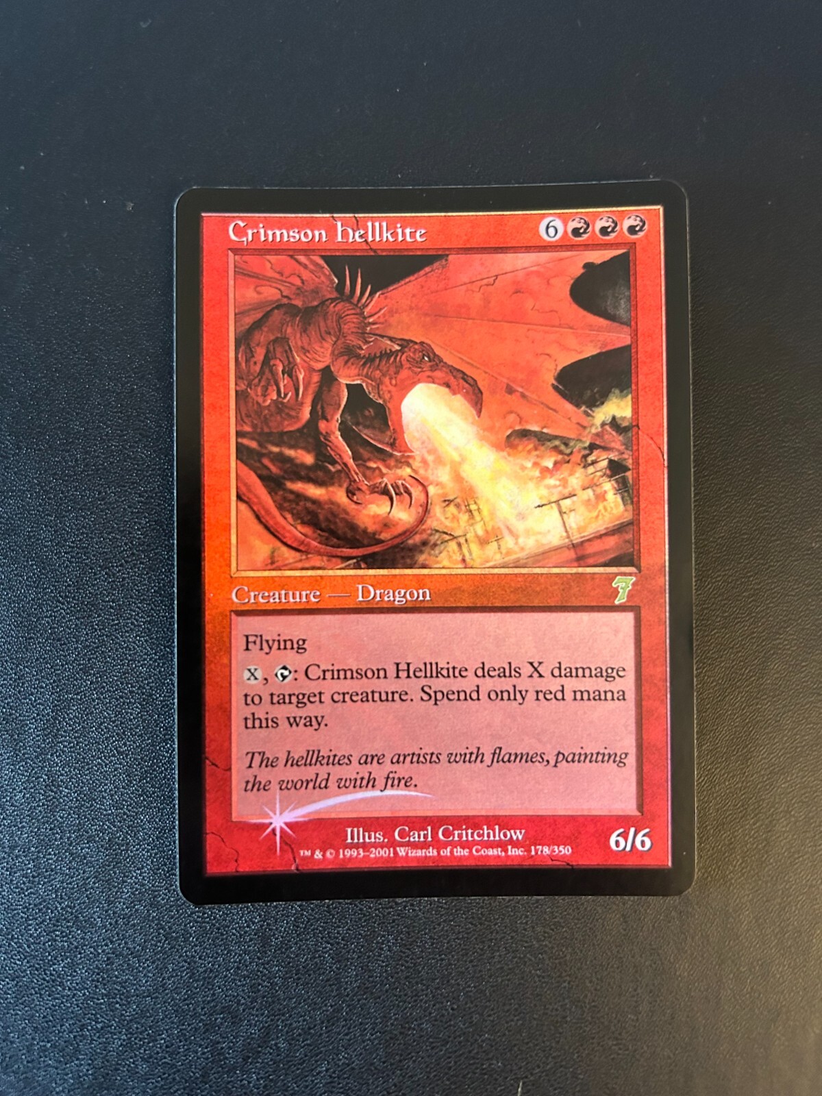 FOIL Crimson Hellkite | MtG Magic 7th Edition | English |LP