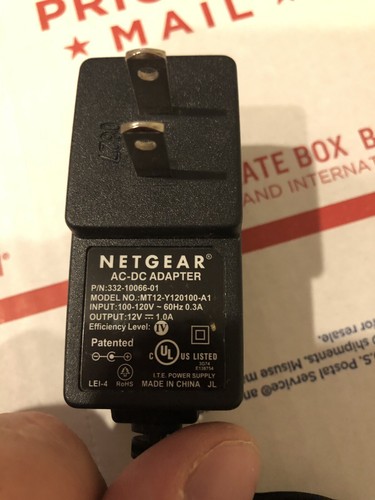 Genuine OEM Netgear ITE Power Supply Model MT12-Y120100-A1 P/N 332-10066-01 12V