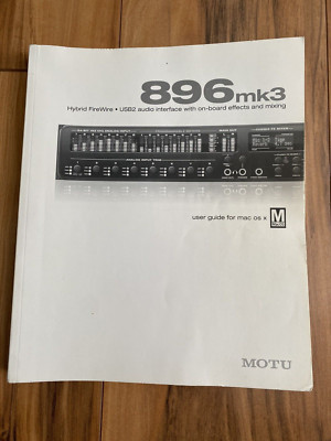 MOTU 896mk3 User Guide Manual Book for mac os X and windows