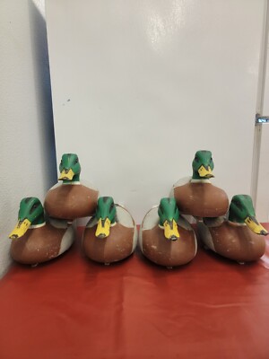 6 Vintage 1960's Woodstream D-9-R Victor Mallard Duck Plastic Hunting Decoy