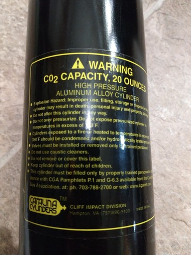 Lot Of 4 Empty 20 Oz C02 Bottles Paint Ball